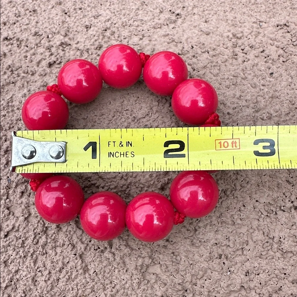 Gymboree Bold Red Beaded Stretch Bracelet